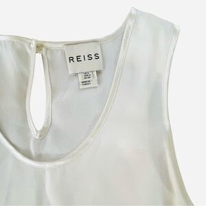 Reiss Eden Tank in White Size 0 Viscose with Satin Trim Classic Basic Luxury